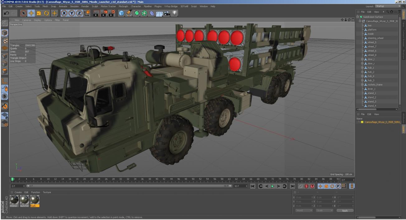 3D Camouflage Vityaz S 350E 50R6 Missile Launcher