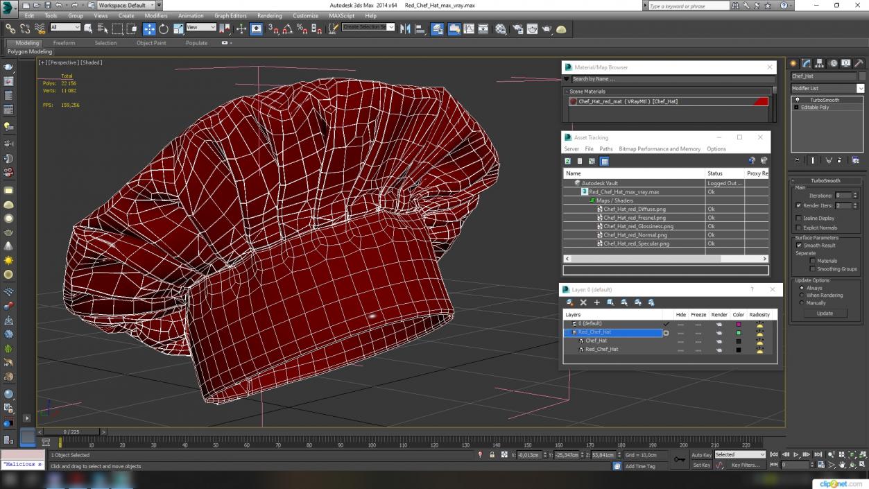 Red Chef Hat 3D