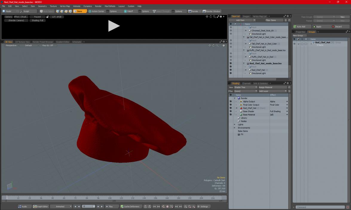 Red Chef Hat 3D