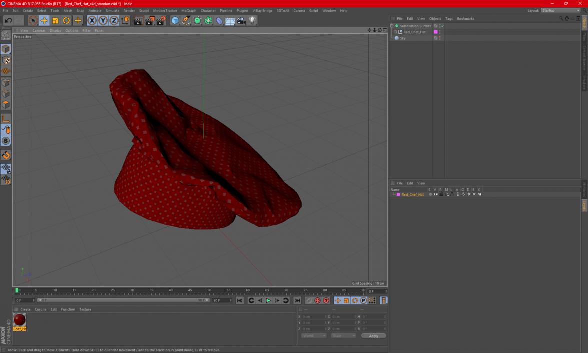 Red Chef Hat 3D