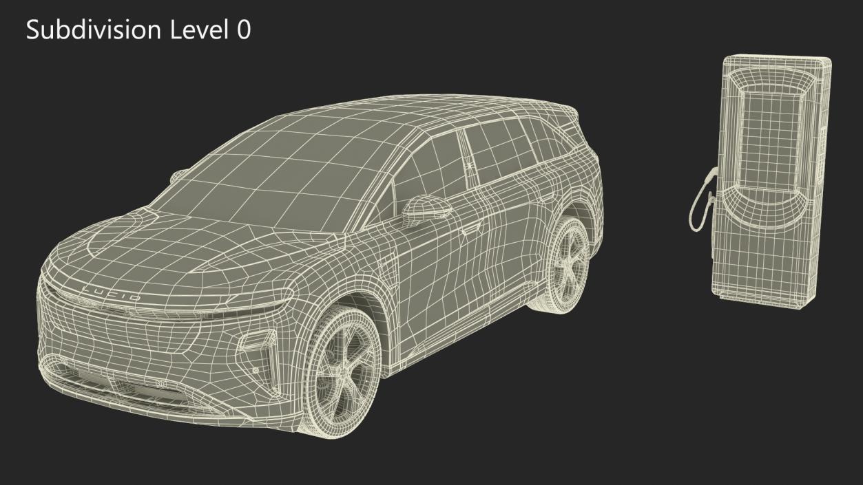 3D Lucid Gravity Electric SUV with Charging Station model