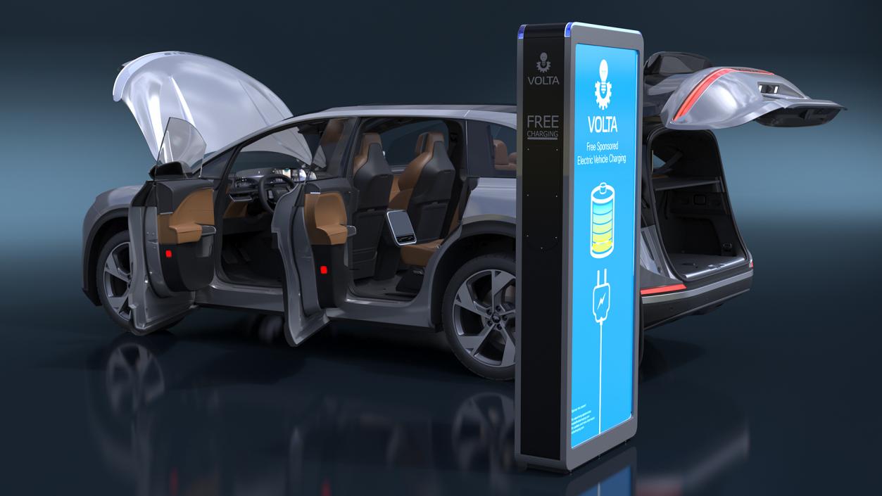 3D Lucid Gravity Electric SUV with Charging Station model