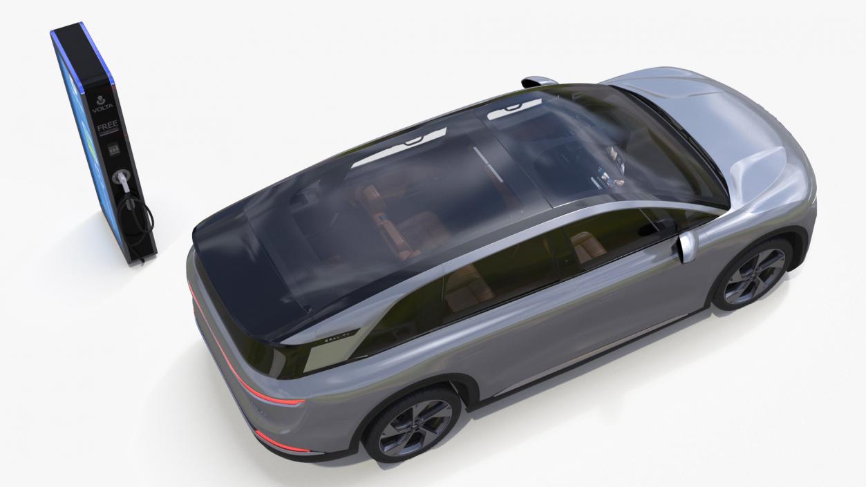 3D Lucid Gravity Electric SUV with Charging Station model