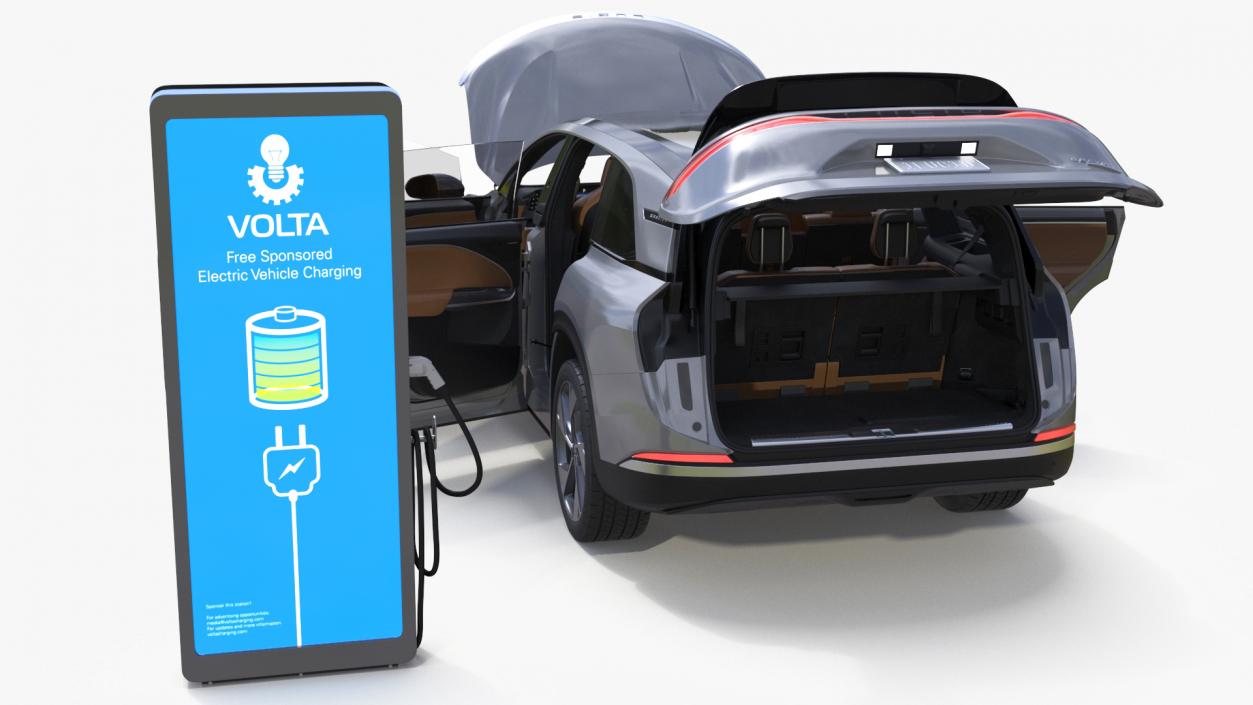 3D Lucid Gravity Electric SUV with Charging Station model