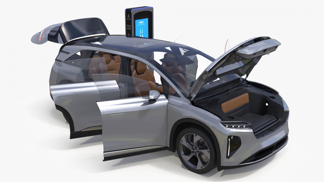 3D Lucid Gravity Electric SUV with Charging Station model