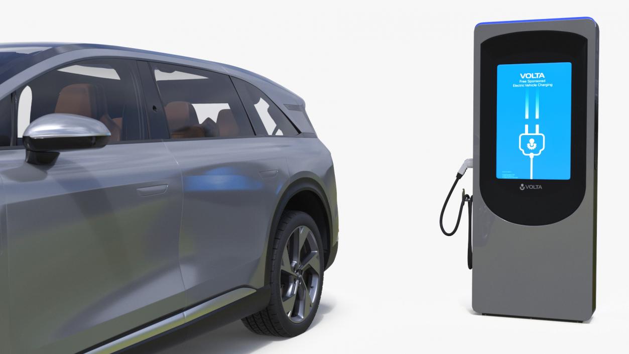 3D Lucid Gravity Electric SUV with Charging Station model