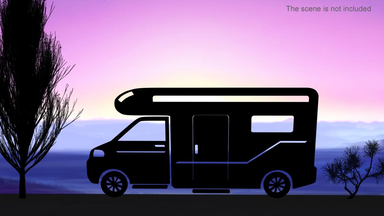 3D Camper Van Silhouette