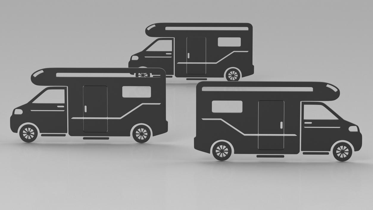 3D Camper Van Silhouette