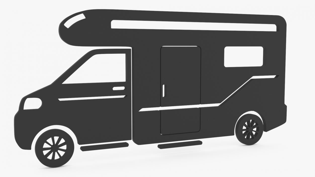 3D Camper Van Silhouette