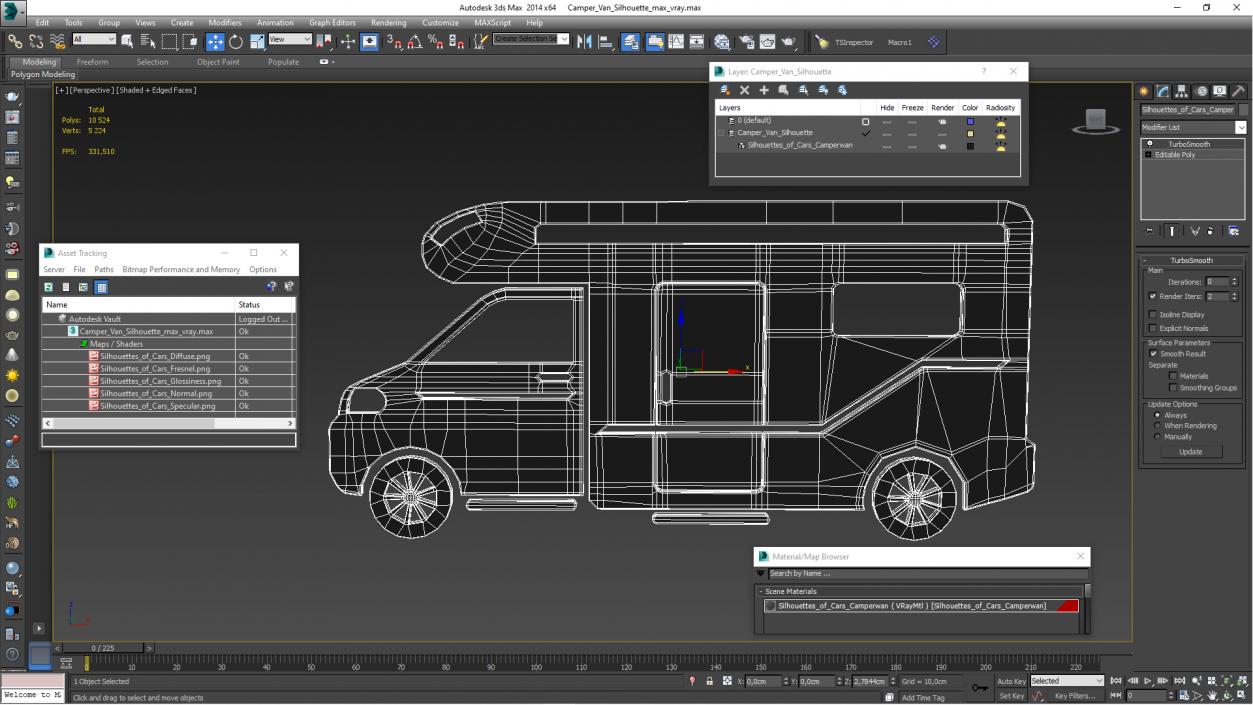 3D Camper Van Silhouette