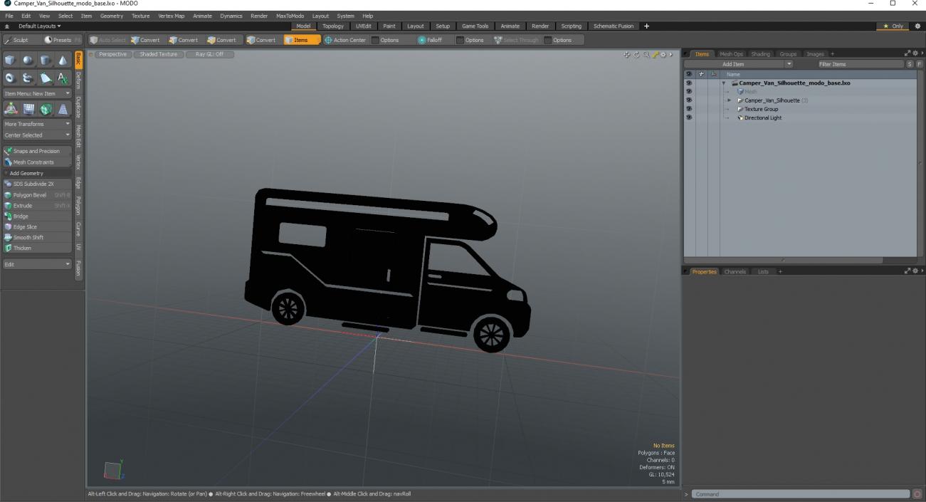 3D Camper Van Silhouette