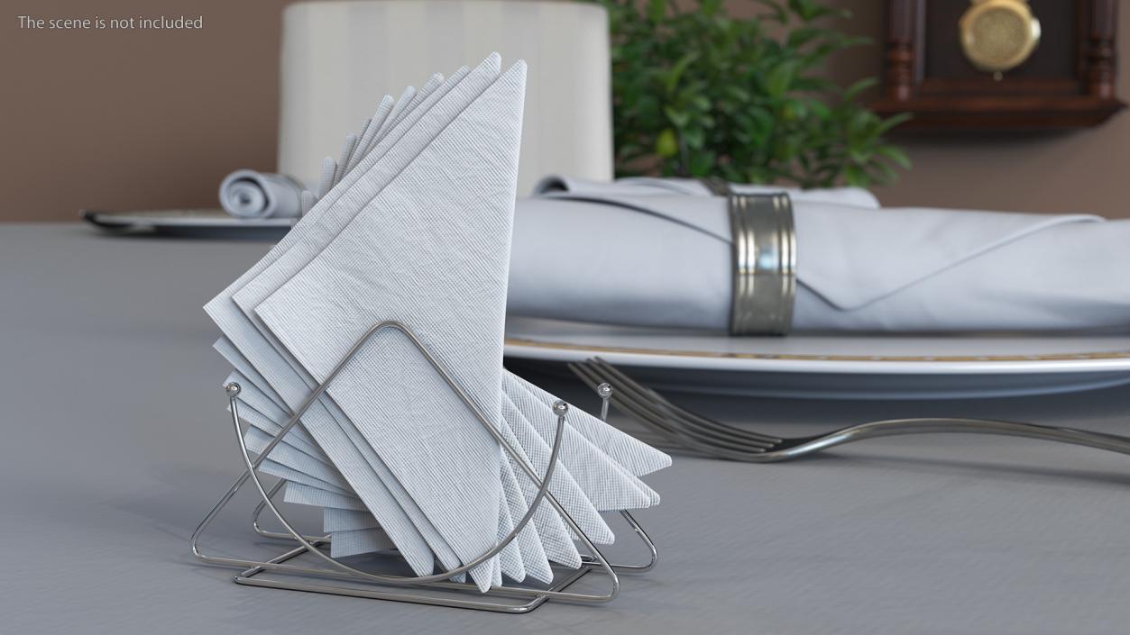 3D Table Napkin Holder with White Napkins model