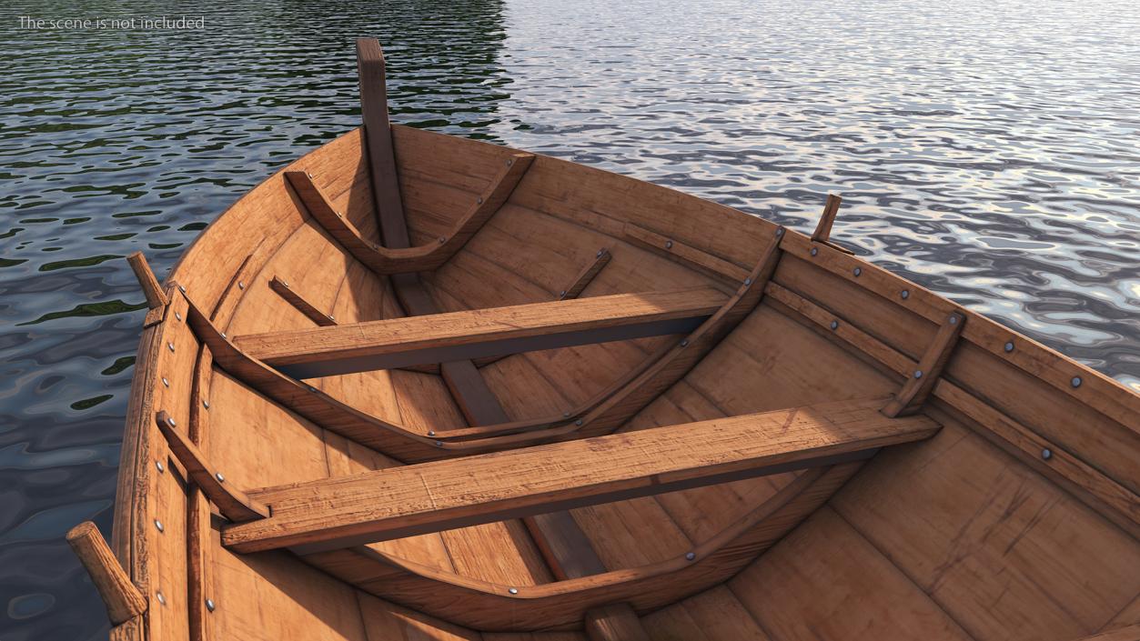 3D model Wooden Row Boat