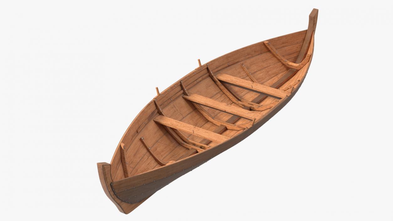 3D model Wooden Row Boat