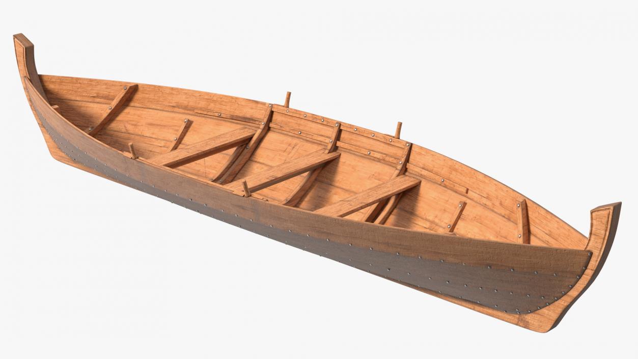 3D model Wooden Row Boat