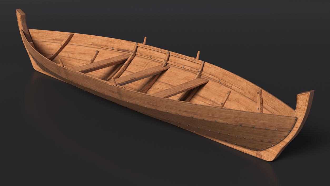 3D model Wooden Row Boat