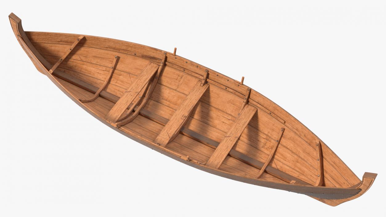 3D model Wooden Row Boat