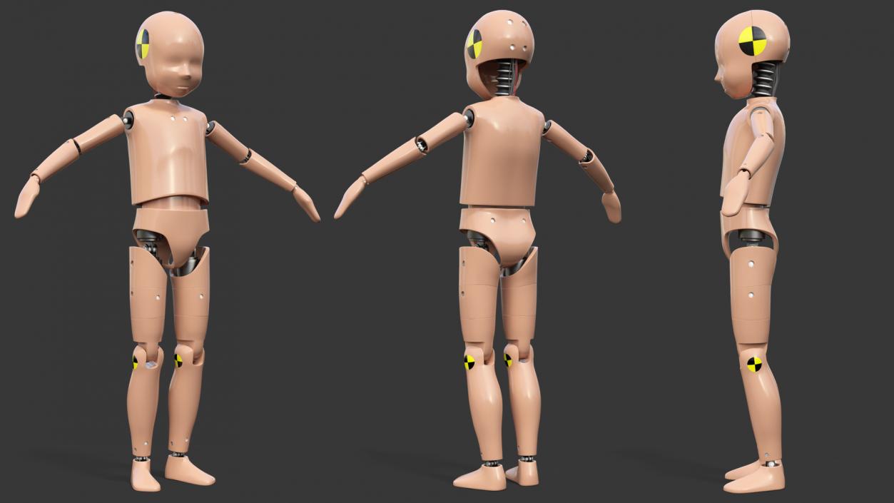 Child Crash Test Dummy T-Pose 3D model