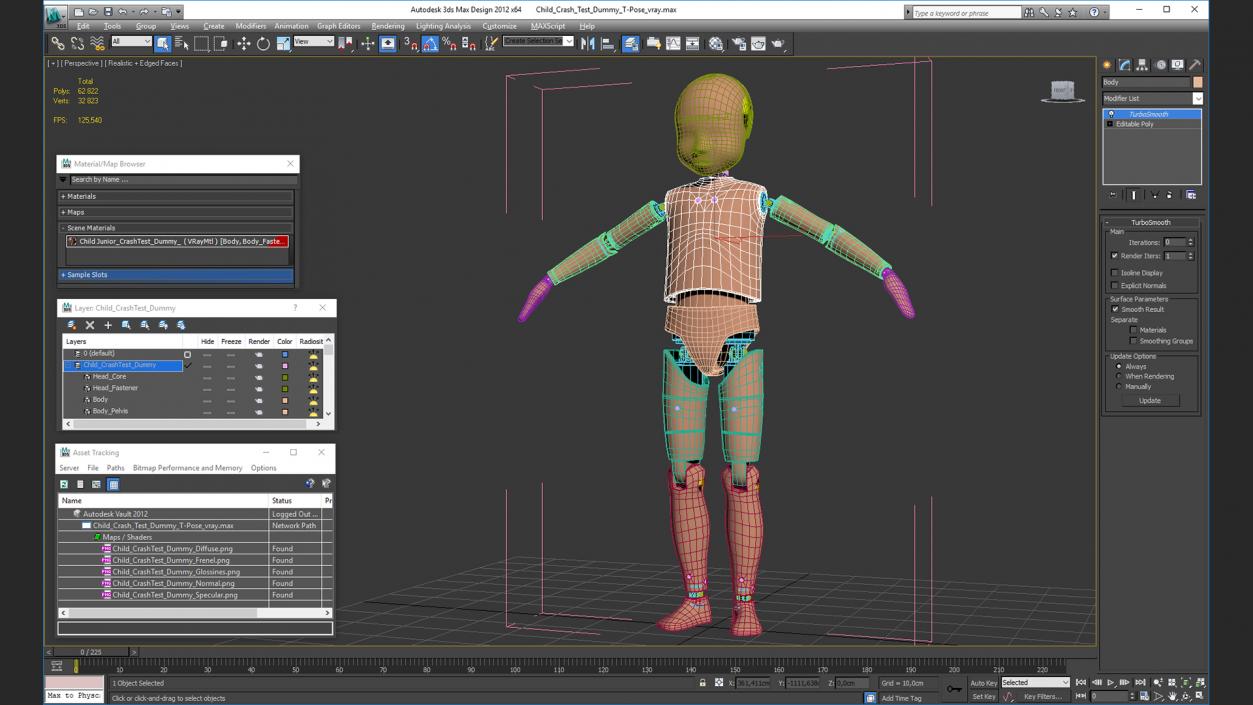 Child Crash Test Dummy T-Pose 3D model