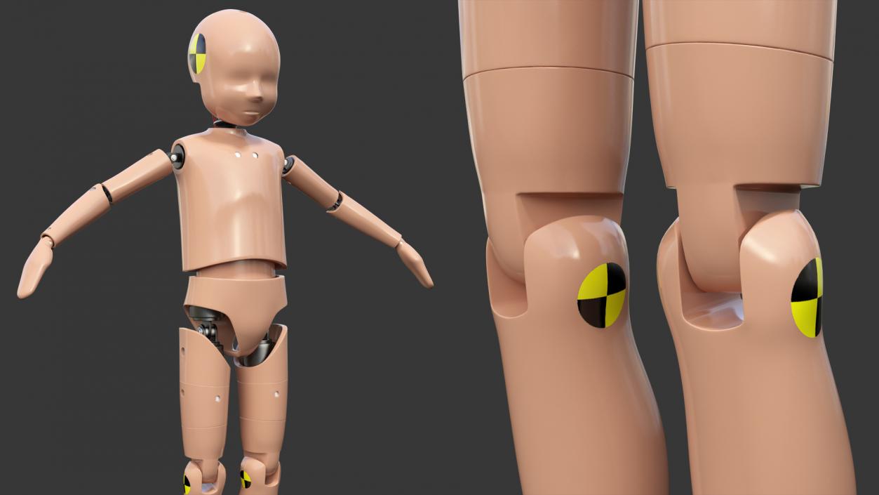 Child Crash Test Dummy T-Pose 3D model