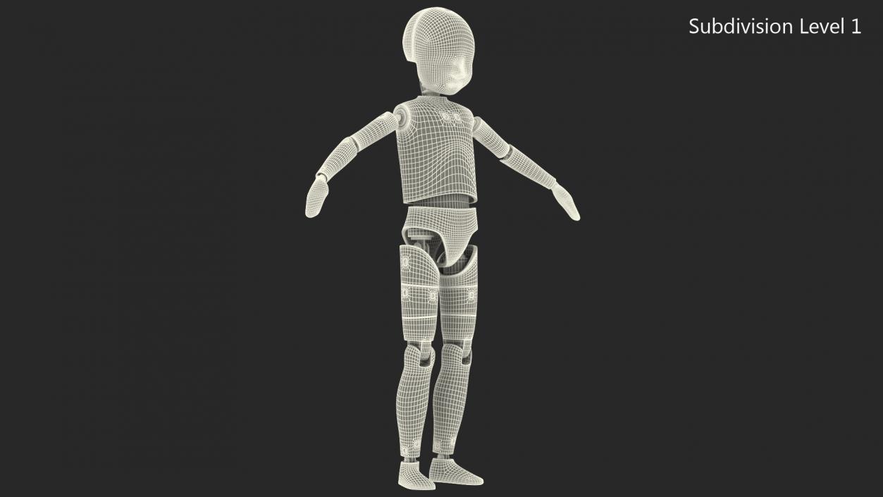 Child Crash Test Dummy T-Pose 3D model