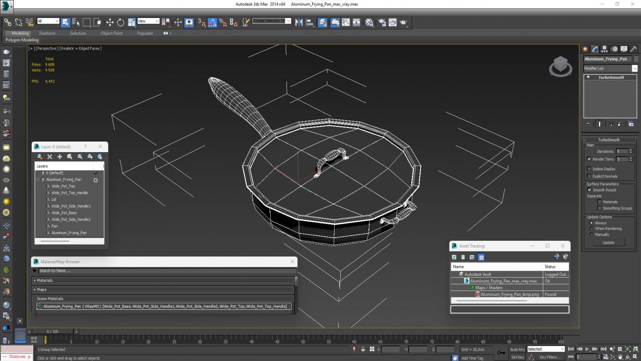 Aluminum Frying Pan 3D model