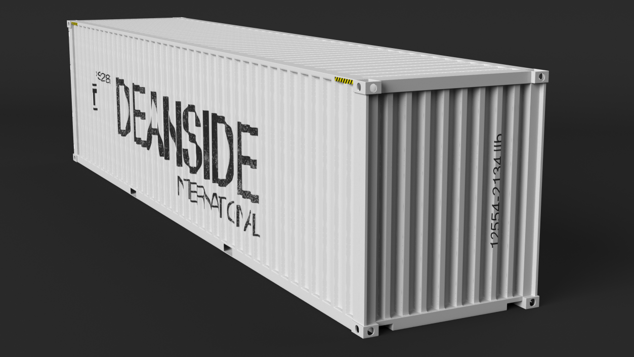 High Cube Shipping Container 40ft White 3D model