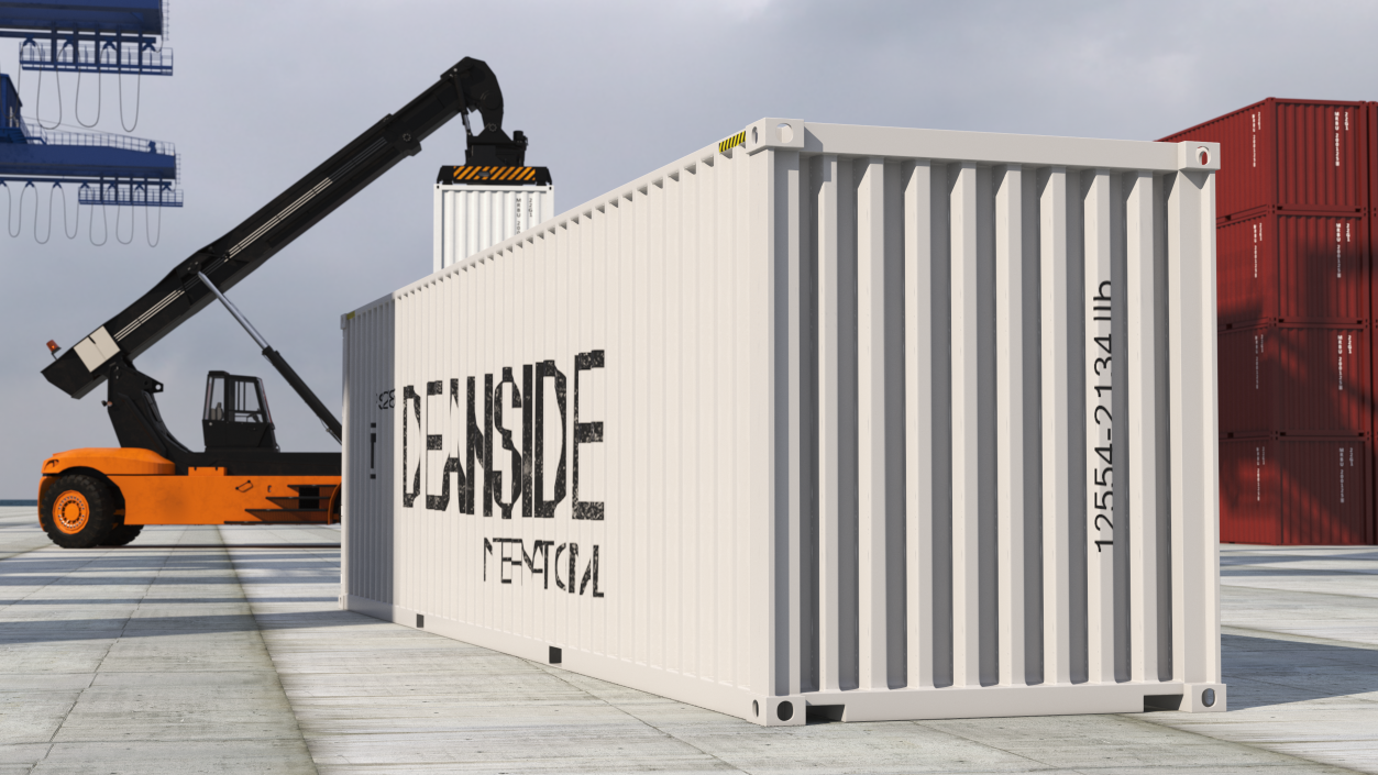 High Cube Shipping Container 40ft White 3D model