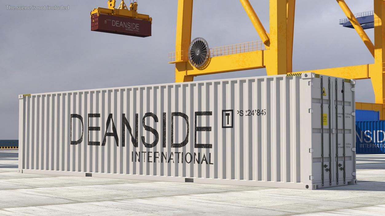 High Cube Shipping Container 40ft White 3D model