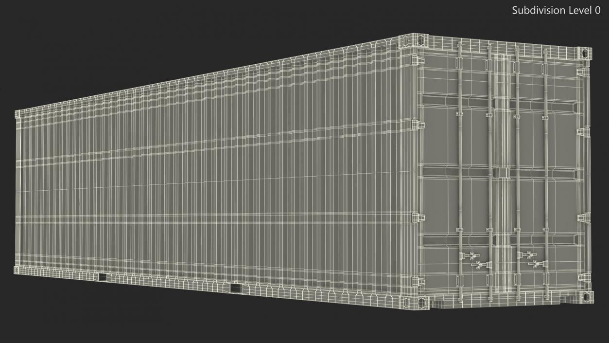 High Cube Shipping Container 40ft White 3D model