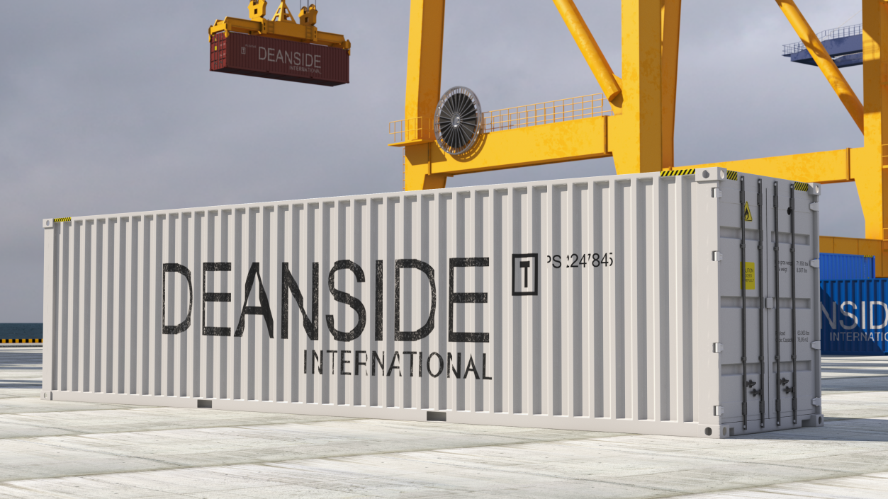 High Cube Shipping Container 40ft White 3D model