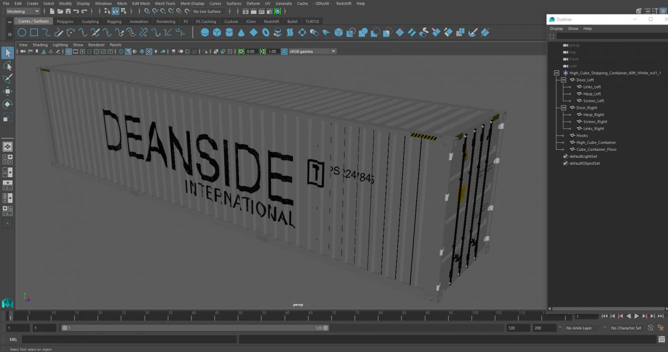 High Cube Shipping Container 40ft White 3D model