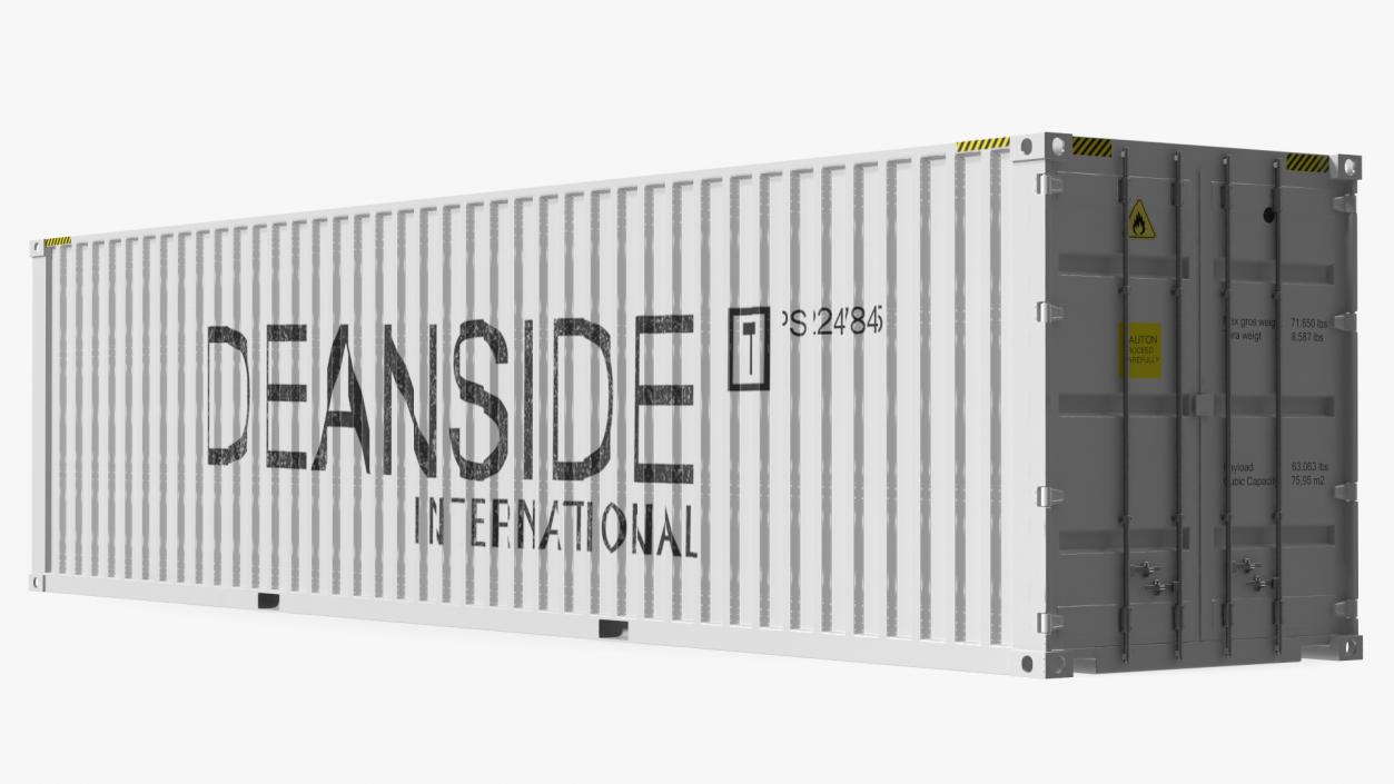 High Cube Shipping Container 40ft White 3D model