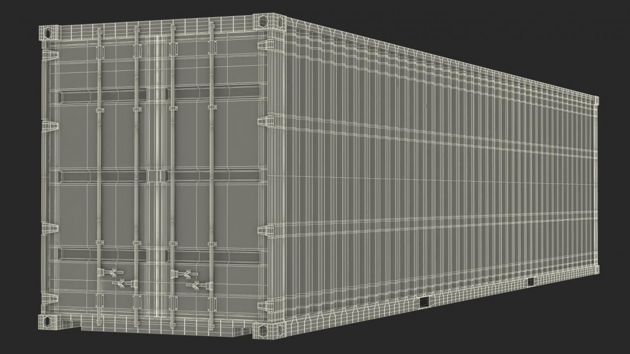 High Cube Shipping Container 40ft White 3D model