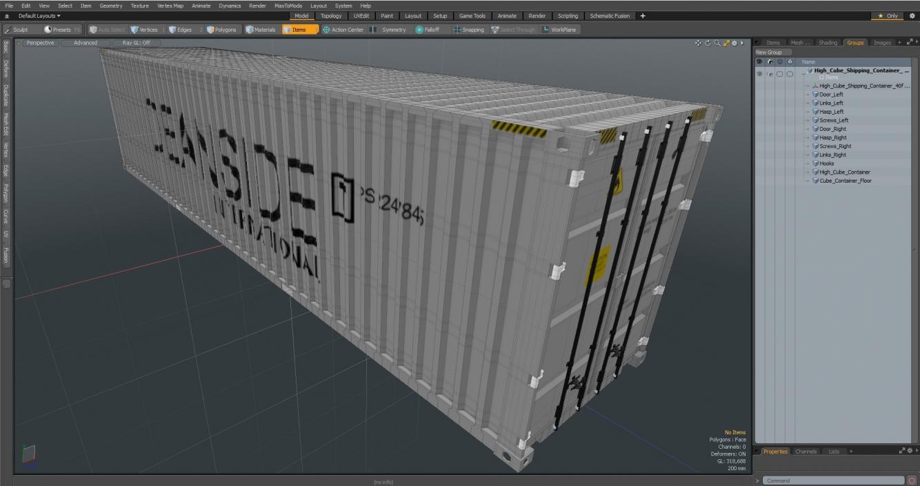 High Cube Shipping Container 40ft White 3D model