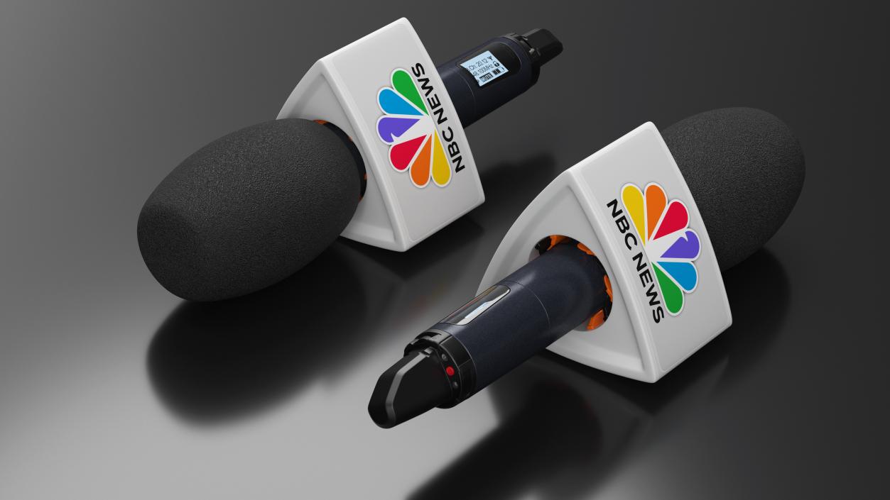 NBC News Handheld Microphone Triangular 3D model