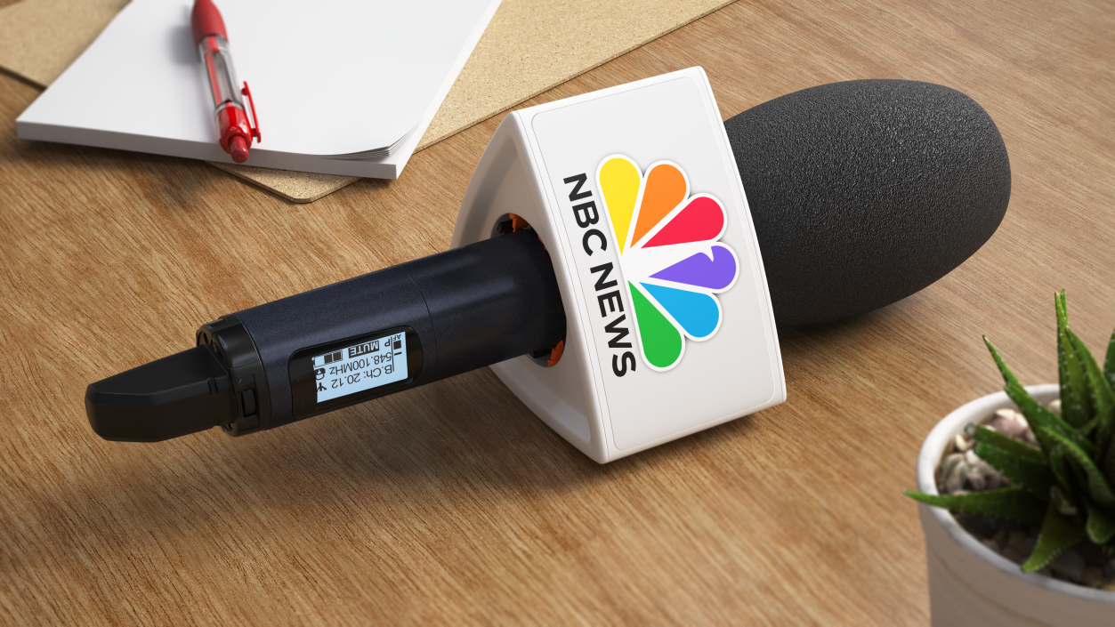 NBC News Handheld Microphone Triangular 3D model