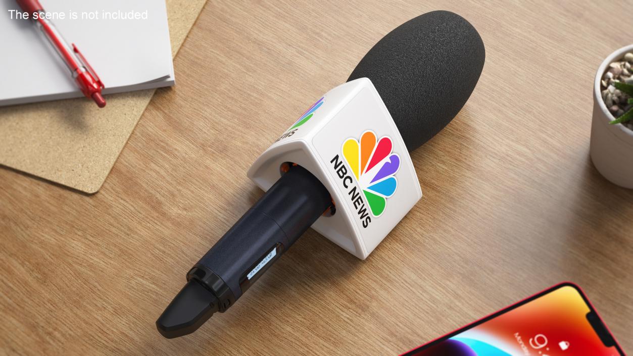 NBC News Handheld Microphone Triangular 3D model