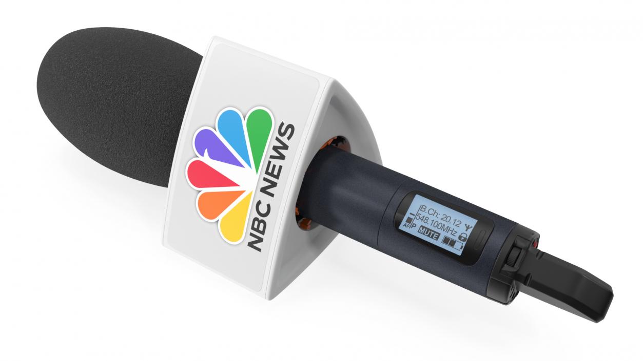 NBC News Handheld Microphone Triangular 3D model