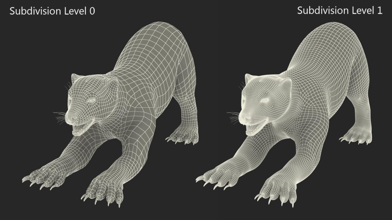 Wolverine Prepares Attack Pose Fur 3D model