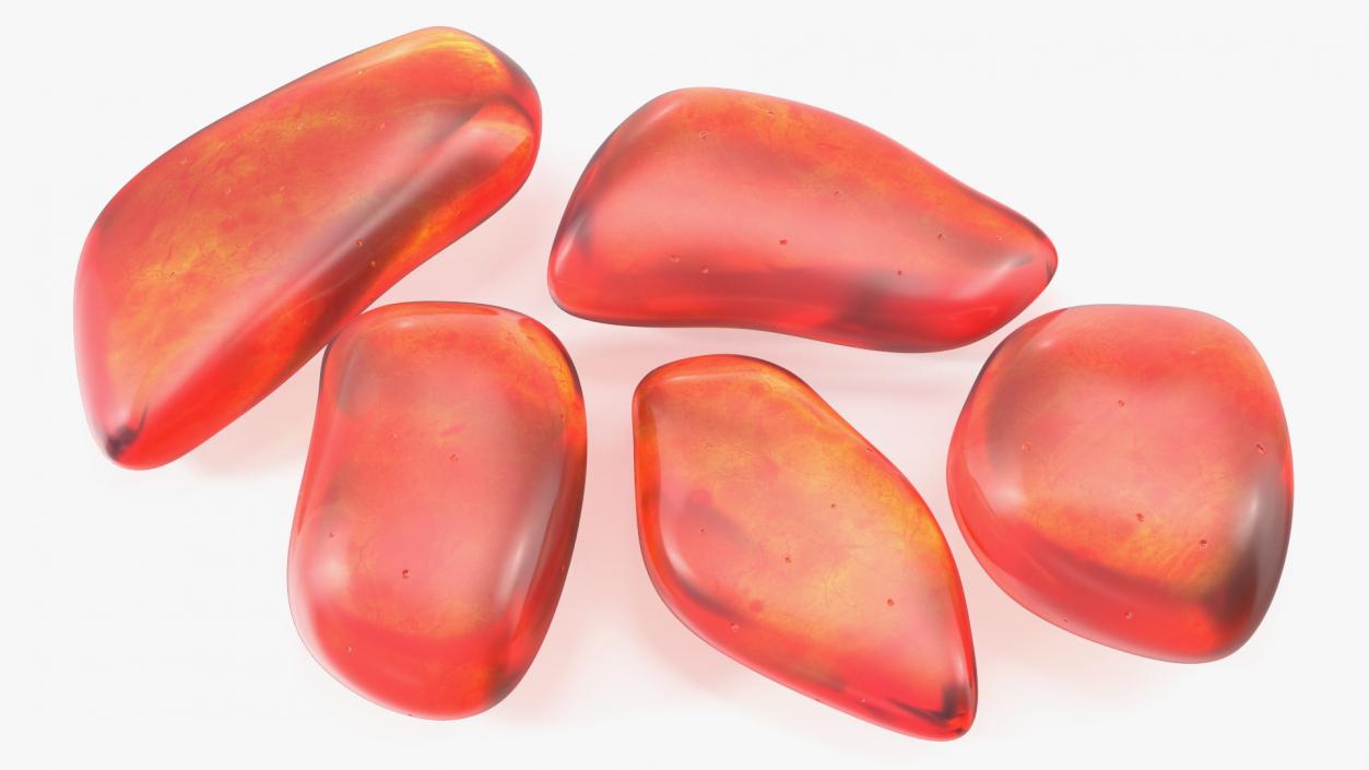 3D Polished Amber Stones