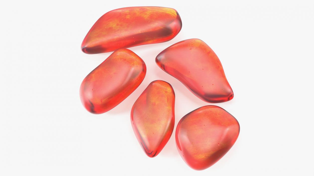 3D Polished Amber Stones