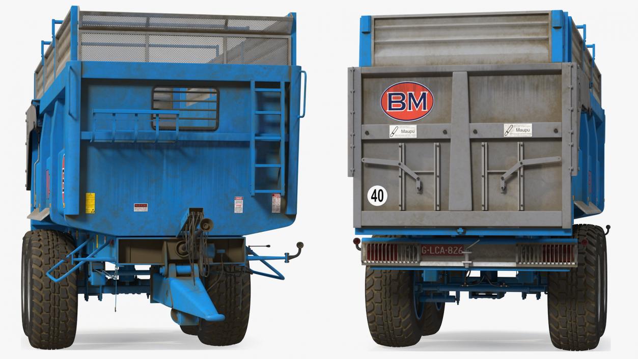 Maupu 18t Dirty Body Tipper Trailer Rigged 3D