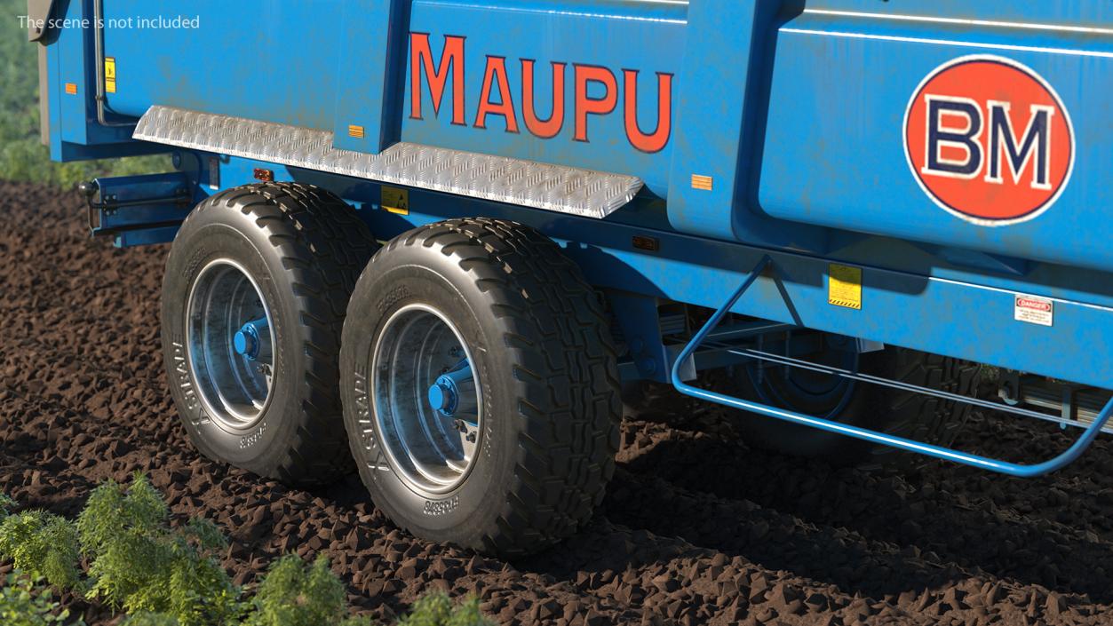 Maupu 18t Dirty Body Tipper Trailer Rigged 3D