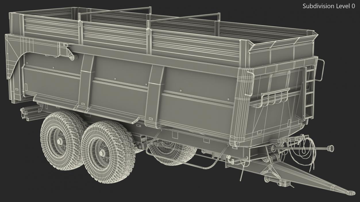 Maupu 18t Dirty Body Tipper Trailer Rigged 3D