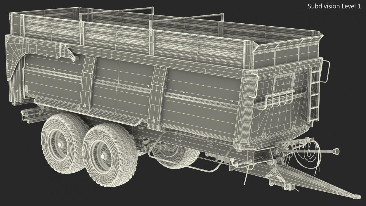 Maupu 18t Dirty Body Tipper Trailer Rigged 3D