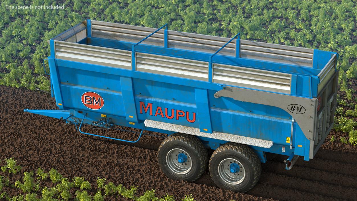 Maupu 18t Dirty Body Tipper Trailer Rigged 3D