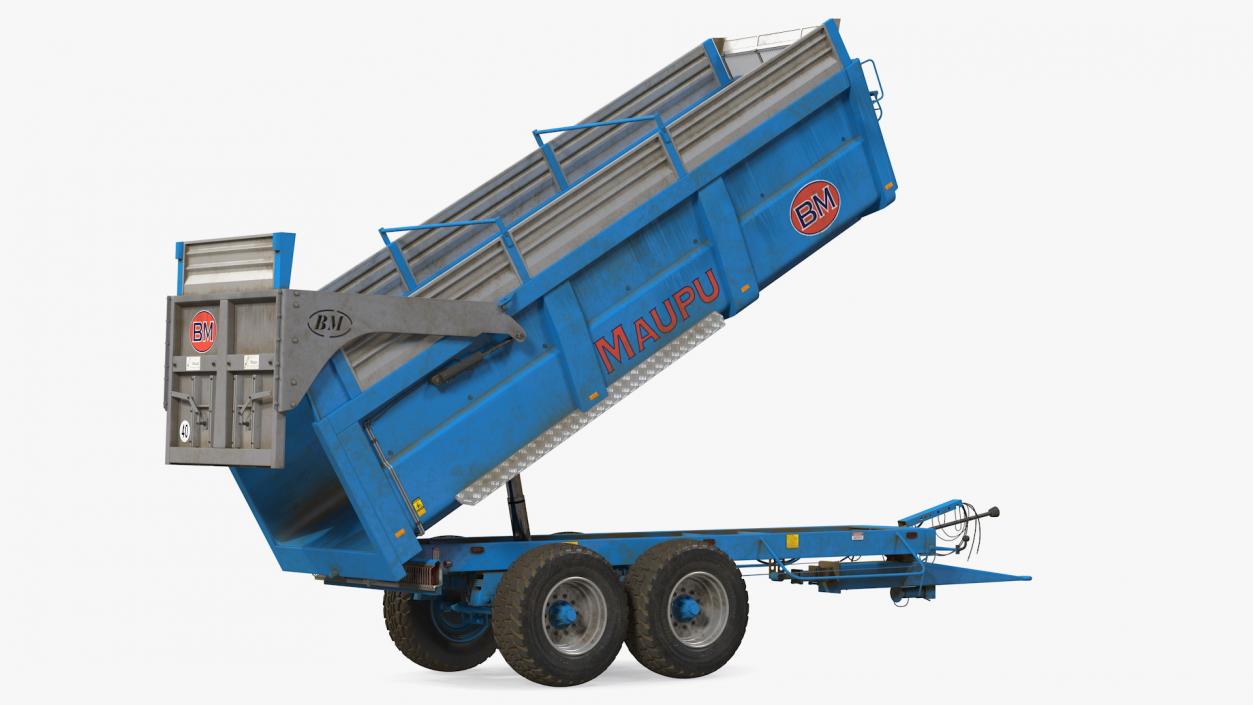 Maupu 18t Dirty Body Tipper Trailer Rigged 3D