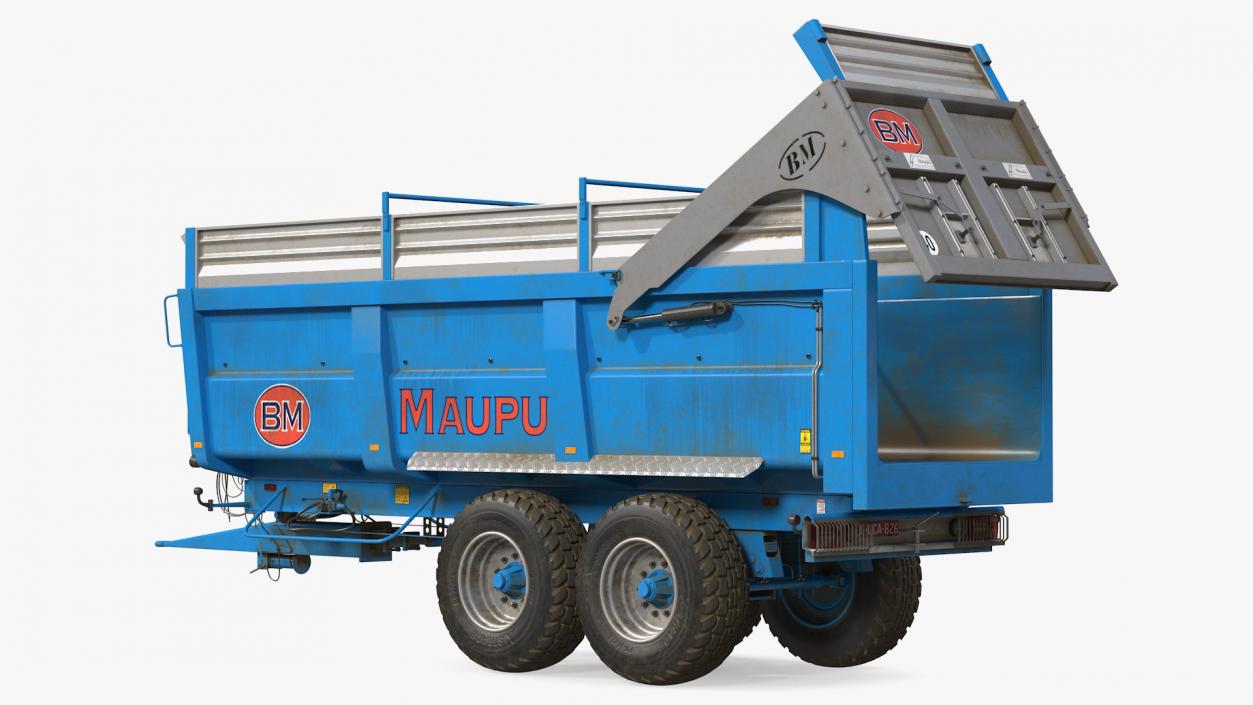 Maupu 18t Dirty Body Tipper Trailer Rigged 3D