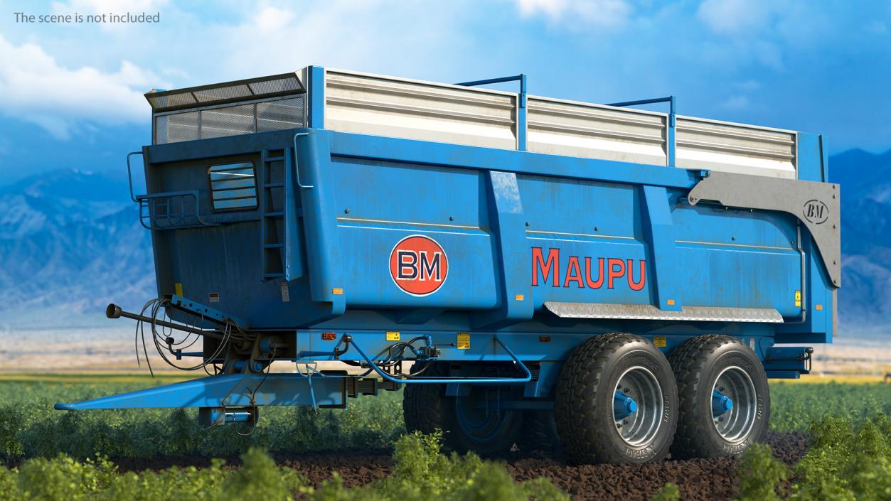 Maupu 18t Dirty Body Tipper Trailer Rigged 3D